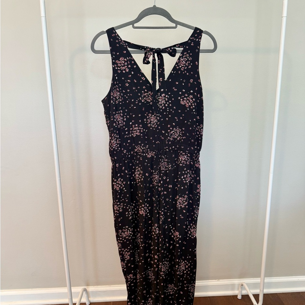 Floral LOFT Black and Pink Jumpsuit - Picture 2 of 2